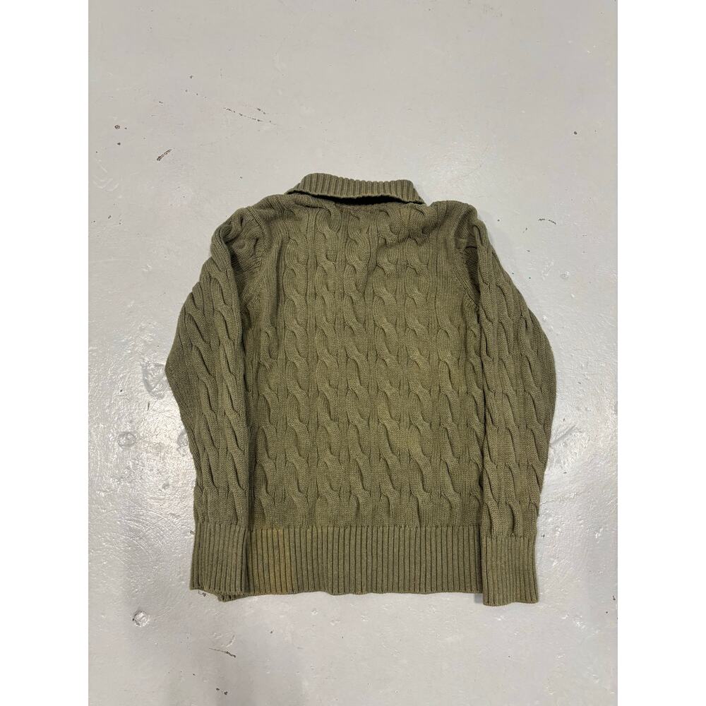 Polo Jeans Co Ralph Lauren Women’s XL Cable Knit Cardigan Green Sweater - Picture 4 of 8
